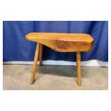 Mid-Century Live Edge Wood Lab Stool Bench