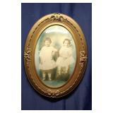 Victorian Convex Bubble glass Oval Frame Portrait`