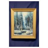 Snow Covered Winter Forest Oil Painting