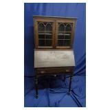 Slant-Front Desk With A Glass-Door Bookcase