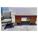 J.K, Rishel Walnut Executive Desk with Glass top