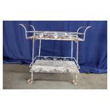 Mid-Century Wrought Iron Tea/Bar Cart