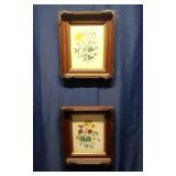 Pair Of  Floral Prints With Eastwood Lake Frames