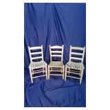 3 Wooden Ladder-Back Chairs