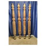 4 Large wood Bed Posts