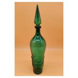 Green Glass Vase W/Stopper