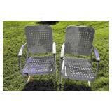 2 1950s Metal Bouncer Garden Chairs