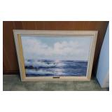 Ocean City Maryland Oil On Canvas Painting.