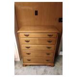5 Drawer Maple Chest Of Drawers.