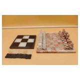 Marble Chess Set. & Checker Set