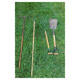 Shovel,  Pitchfork, Rake & Picaxe