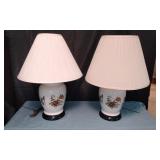 2 Floral Table Lamps