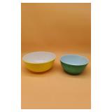 Green & Yellow Pyrex Bowls