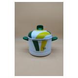 Yellow, White & Green VZA Enamel Steam Pot