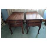 2 End Tables W/2 Drawers Each