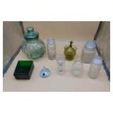 Lidded Jars, Vases & Misc Glassware,