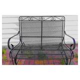 Woven Iron Glider Love Seat