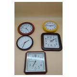 5 Battery Powered Clocks.