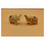 2 Small Onyx Handcrafted Elephants.