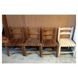 4 Childs Wooden Ladder Back Chairs.
