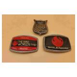 2 1982 Worlds Fair & 1980 Olympics Mens Buckles