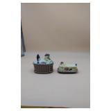Chicken Lidded Basket & Chicken Lidded Butter Dish