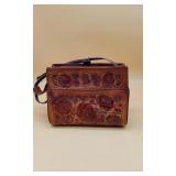 Leather Purse W/Rose Floral Design