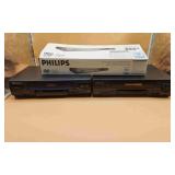 2 VHS Players & DVD Player.