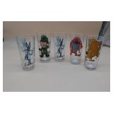 5 Looney Toon Glasses.