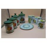 Vintage Cannister Set & Egg Plate,