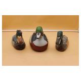 3 Ceramic Duck Decoys.