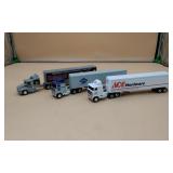 3 1:64 Scale Promotional Die-Cast Semi Trucks