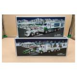 2 HESS Holiday Collection Toy Trucks
