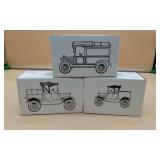 3 1:25 Scale Die-Cast Metal Locking Banks With Key