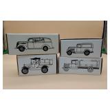 4 Die-Cast Metal Locking Banks With Key