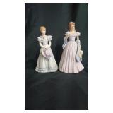2 Porcelain Home Interior Figurines.