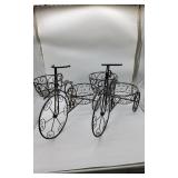 2 Metal Tricycle Flower Pot Holders