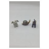 3 Miniature Cloisonne Figurines.