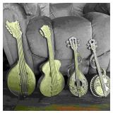 4 Metal Musical Instrunment Wall Decor.