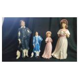 2 Sets Pinky & Blue Boy Ceramic Figurines.
