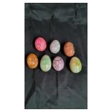7 Medium Sized Granite Eggs.