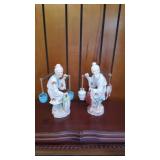 2 Porcelain Oriental Figures14 1/2"