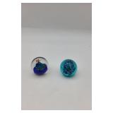 2 Art Glass Small Paperweights.