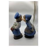 Concrete Hand-Painted Dutch Boy & Girl Kissing