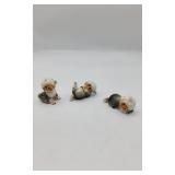3 Norcrest Hand Painted Dog Figurine