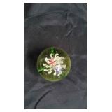 Art Glass Paperweight - Flower & Butterfly