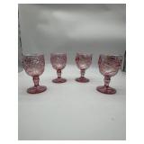 4 Pink Carnival Madonna Rose Goblets.