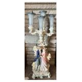 Large 4 Globe Composite Bridal Lamp (Has Crack)