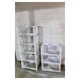 2 Sets of Plastic Storage Shelves