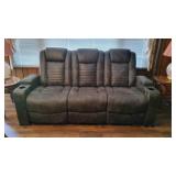 Reclining Electric Sofa With Cup Holders.